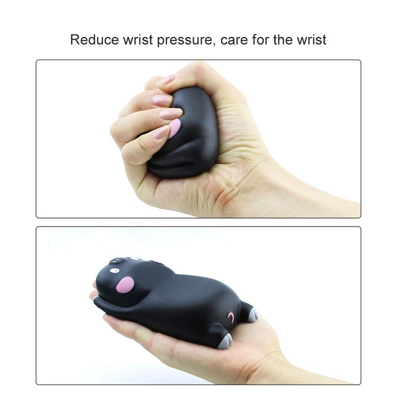 Sunffice Small Wrist Rest Mouse Pad, Mini Cute Pig Ergonomic Mousepad Memory Foam Design Pig Shape Wrist Support Pillow Rest Cushion Mat for Office Computer Laptop,Comfortable and Pain Relief(Black) - Image 4